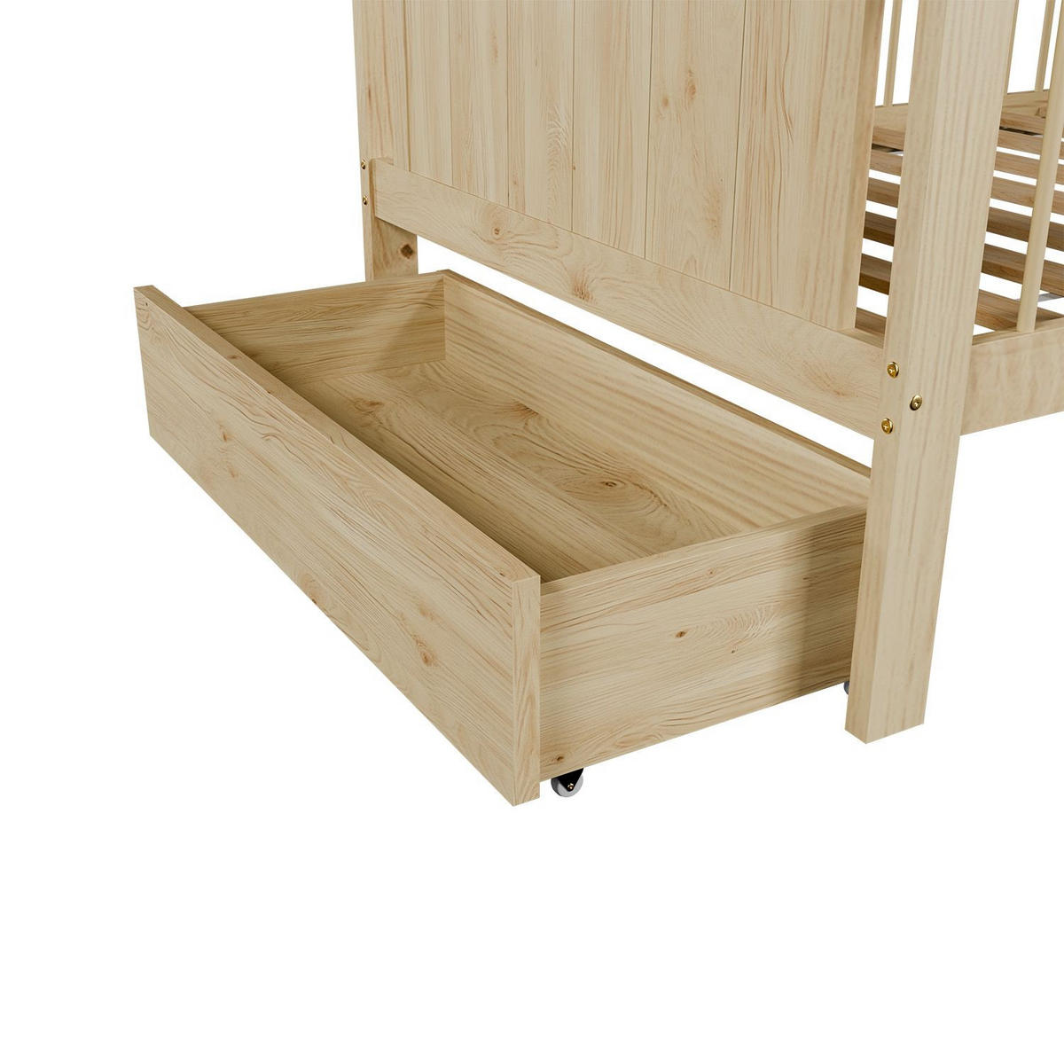 KINDERBETT Yari 90x200 cm Natur - Naturfarben, Holz (90/200cm) - Juskys