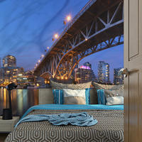 VLIESTAPETE Blau 400/309 cm - Blau/Braun, Textil (400/1cm) - KUNSTLOFT
