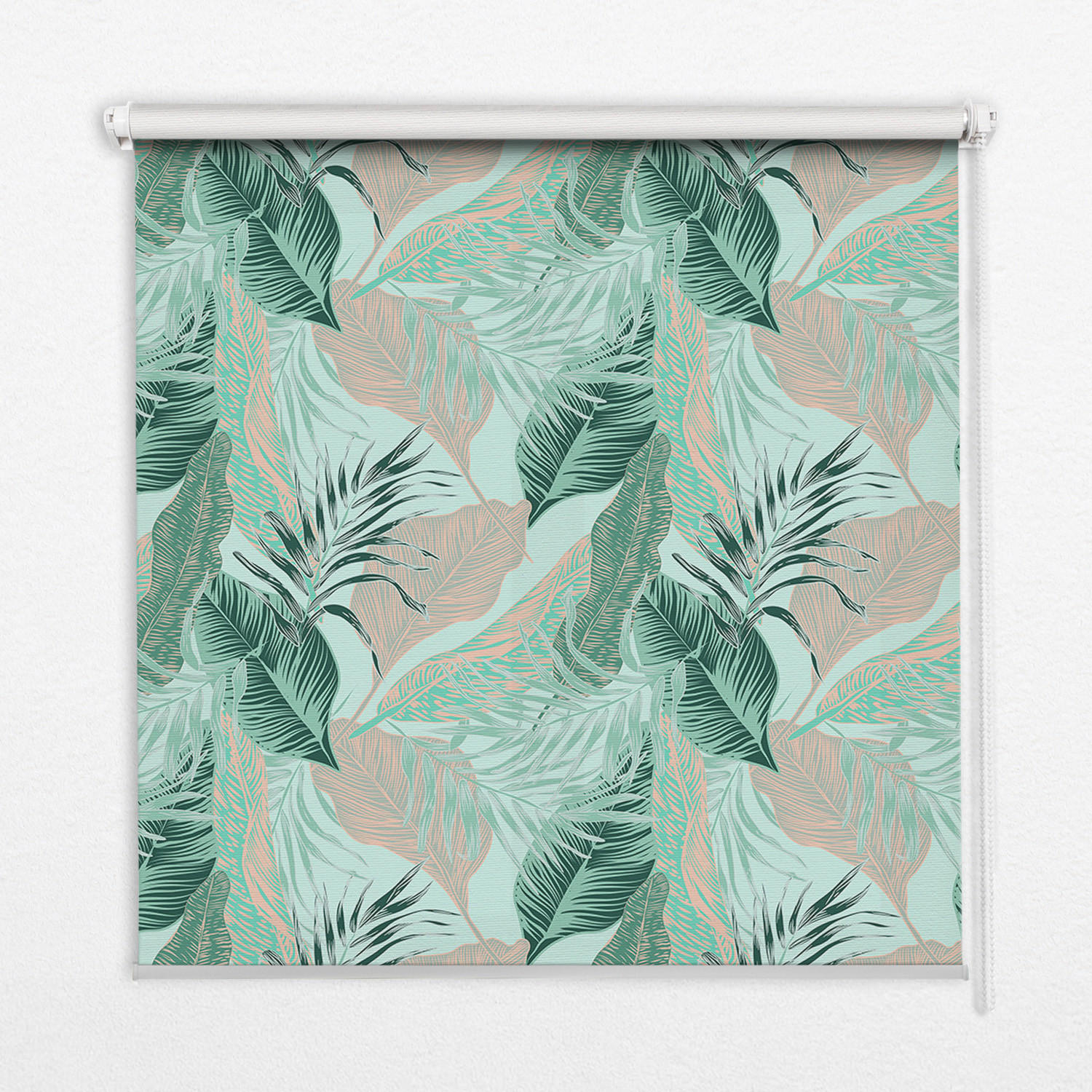 VERDUNKELUNGSROLLO 70x140 cm Tropische Blätter - Blau, Textil (70/140cm) - TULUP
