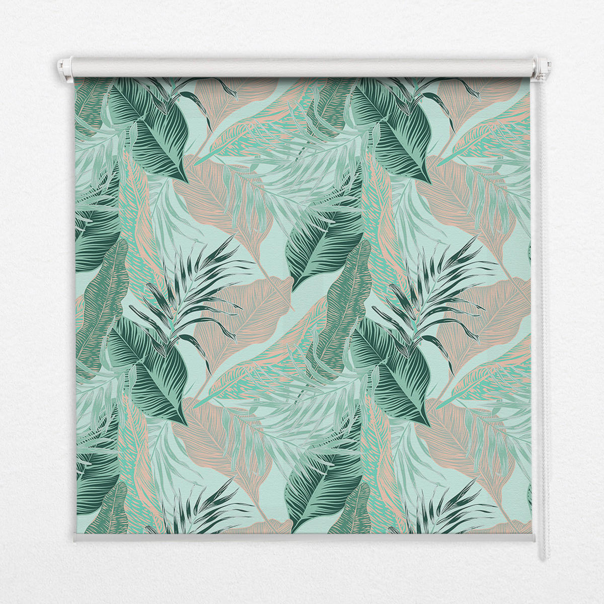 VERDUNKELUNGSROLLO 70x140 cm Tropische Blätter - Blau, Textil (70/140cm) - TULUP