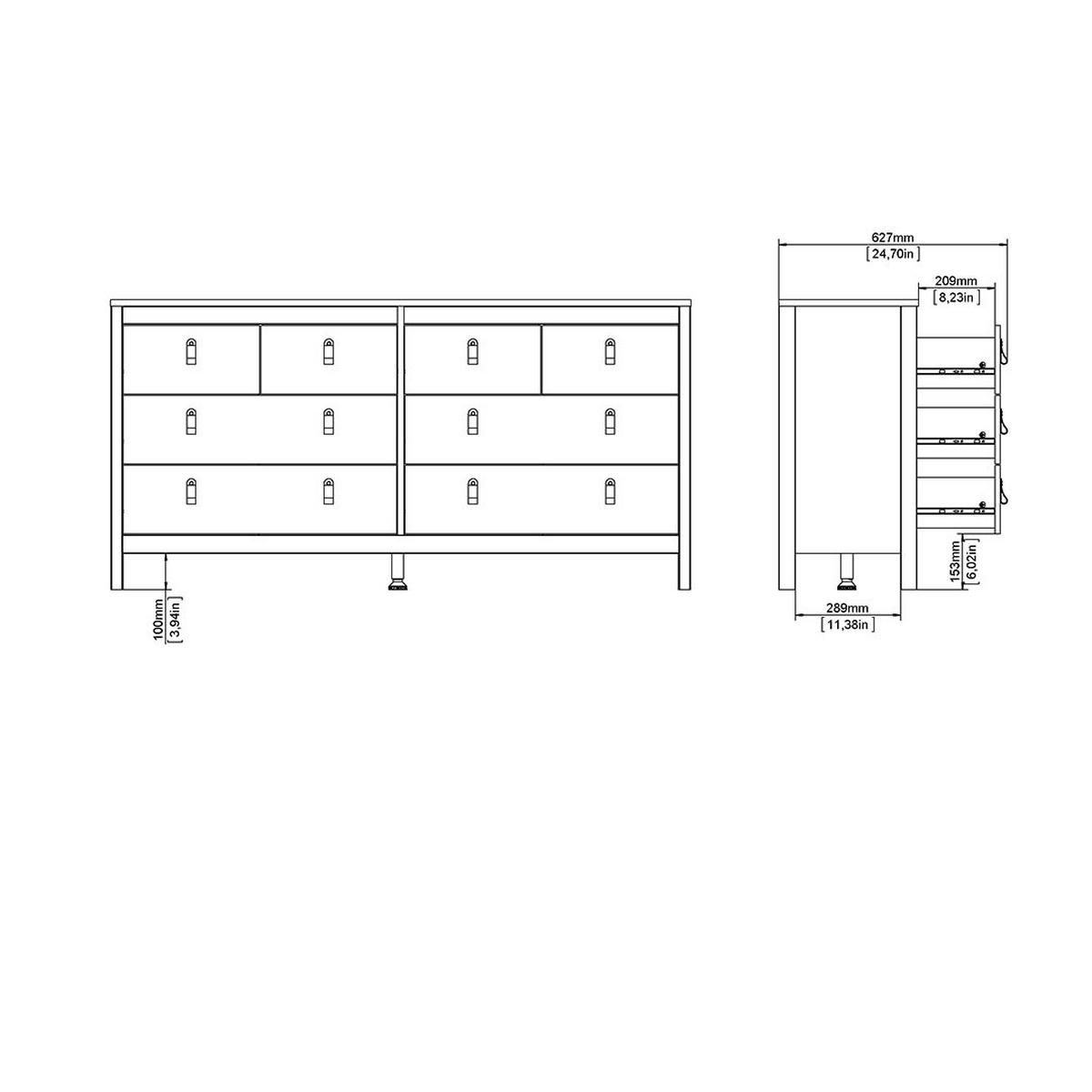 KOMMODE, Madrid, Eiche, Holzwerkstoff, 160 x 39 x 80 cm - Eichefarben, Holzwerkstoff (160/80/39cm) - ebuy24
