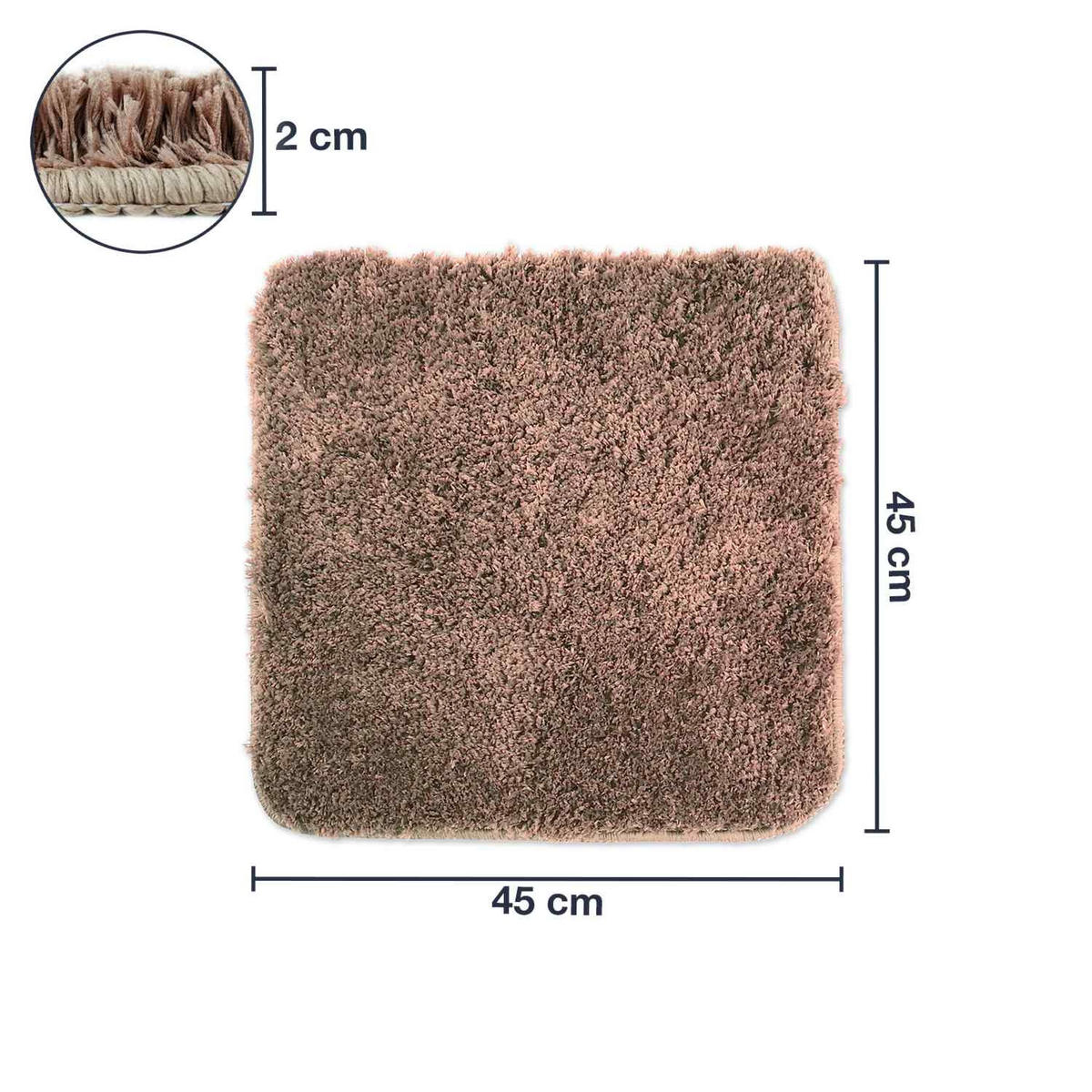 BADEMATTE Florenz - Braun, Textil (45/45cm) - WohnDirect