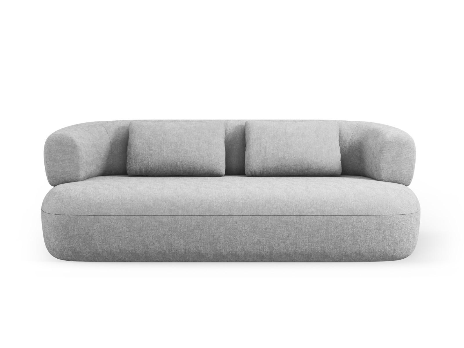 SOFA Jenny aus Chenille-Stoff silber 3 Sitzplätze - Silberfarben, Textil (90/73/178cm) - Micadoni
