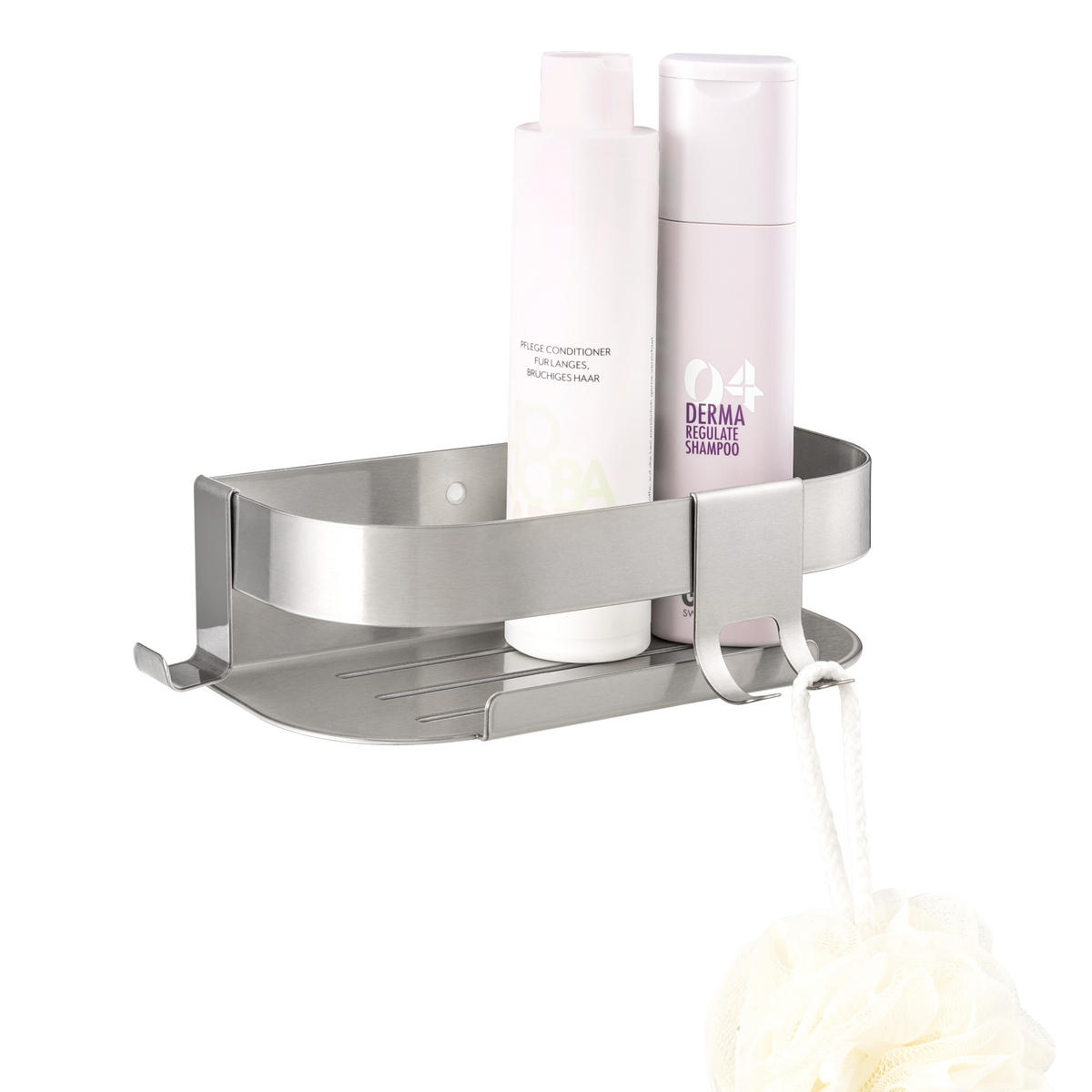 DUSCHABLAGE, mit 2-Wege-Montage, Edelstahl - Edelstahlfarben, Metall (23/6.5/10.5cm) - eluno