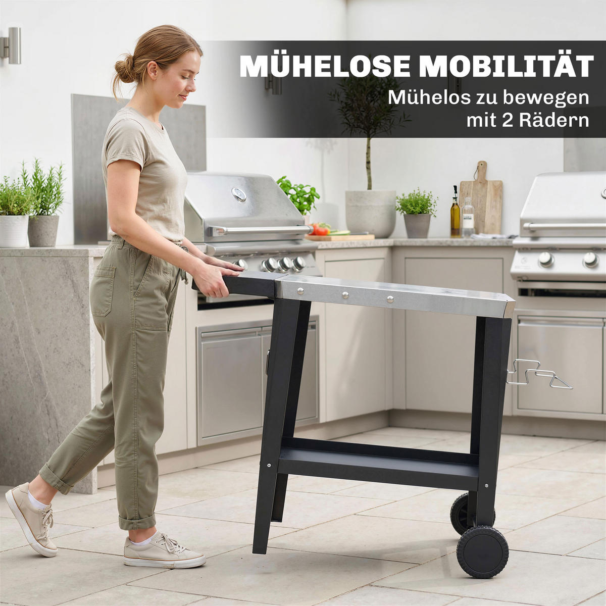 GRILLWAGEN DE-10238 Schwarz - Schwarz, Metall (67.5/80.5/115cm) - ComfortXL
