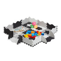 34-TLG.PUZZLEMATTE - Schwarz/Weiß, Kunststoff (31.5/31.5cm) - Relaxdays