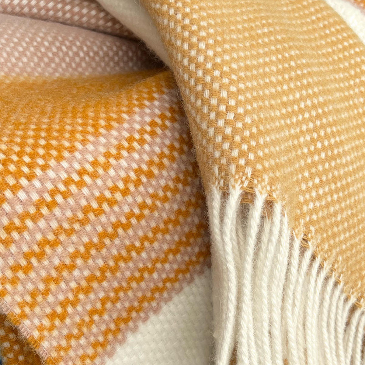 WOLLDECKE Festivity gelb 140x200 New Zealand Lamb Wolle - Gelb/Multicolor, Textil (140/200cm) - Malagoon