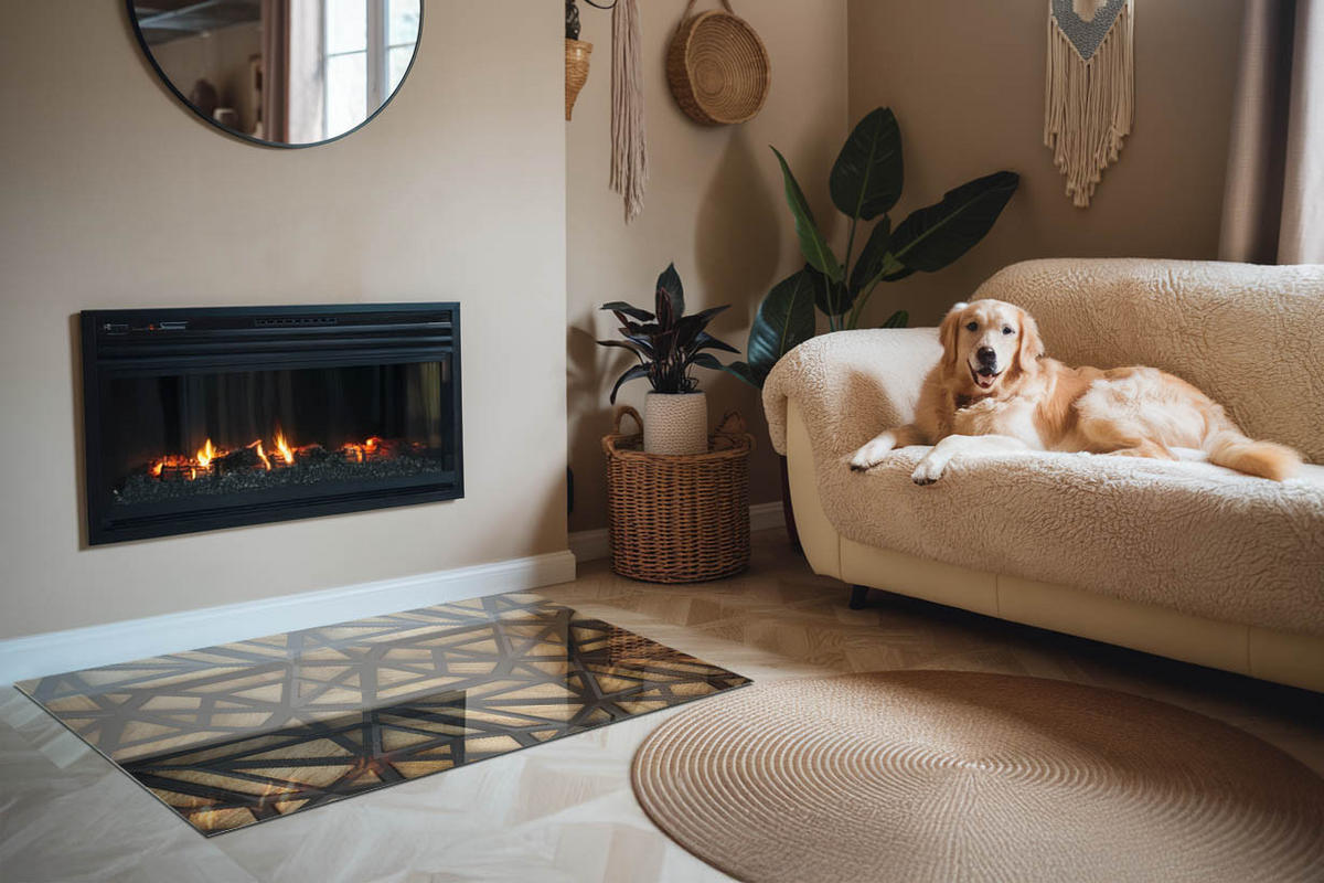 GLASPLATTE für Kamin 120x80 cm Braun - Braun, Glas (120/80/0.4cm) - ArtPrintCave