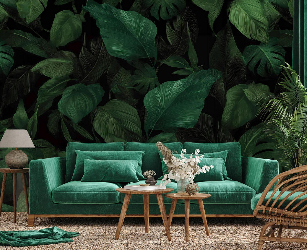 FOTOTAPETE Blätter Natur Grün 350x250 cm - Multicolor, Papier (350/250cm) - Wallarena