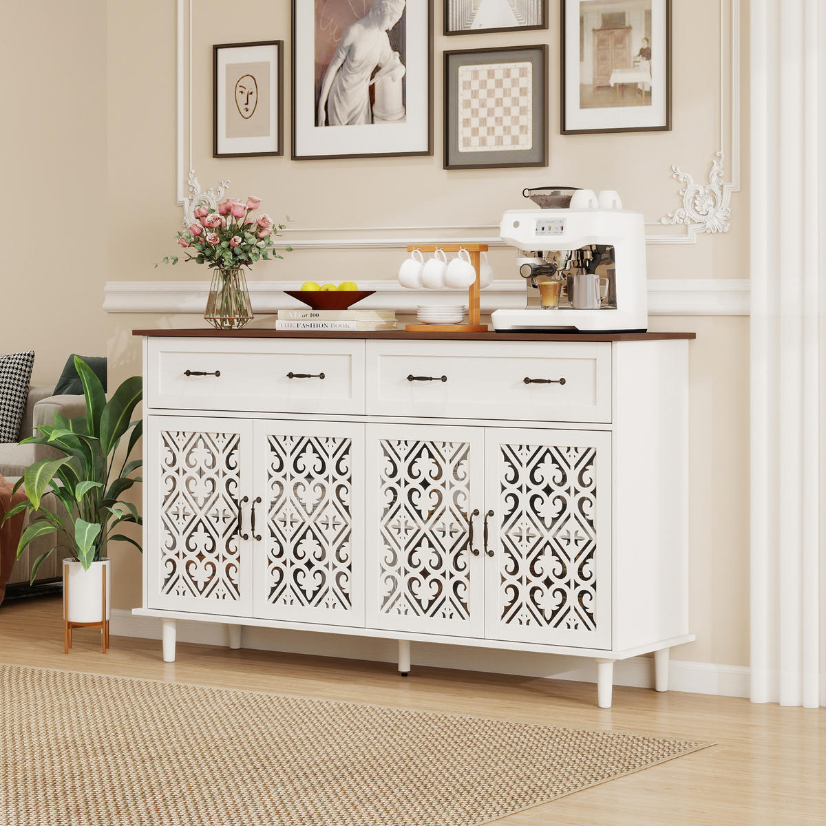 SIDEBOARD Weiß 150/40/90.3 cm - Weiß, Holzwerkstoff (150/90.3/40cm) - PANGIVO