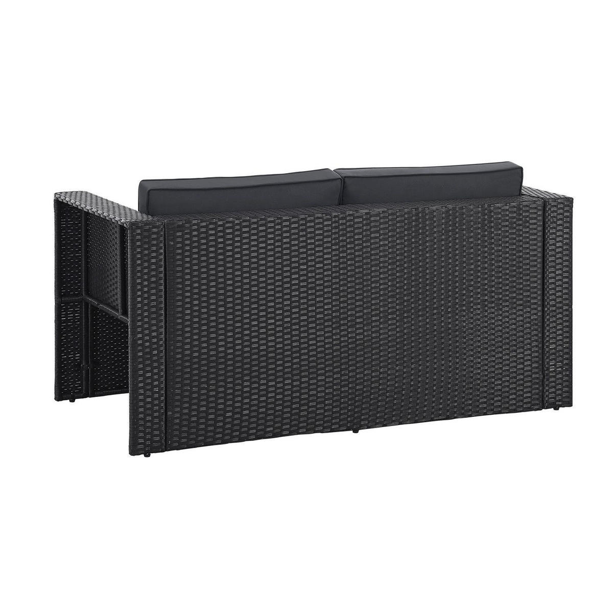 LOUNGEGARNITUR Salou inkl. Abdeckung schwarz - Schwarz, Kunststoff - Juskys