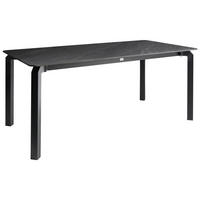 KONFERENZTISCH 90/180 cm Stein Schwarzer Marmor Feletto - Schwarz, Stein (180/90/76cm) - Beliani