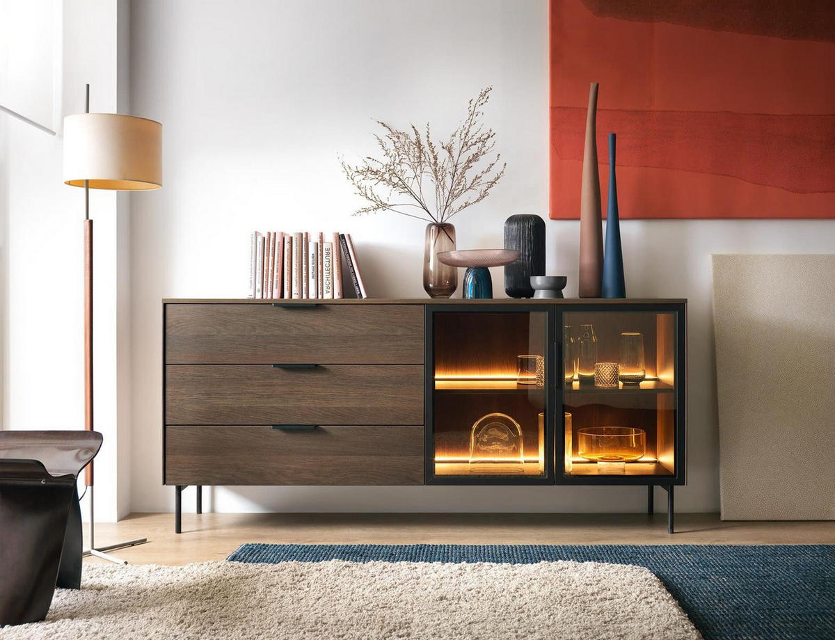 KOMMODE mit Schubladen MARBELA Eiche Dunin - Braun, Holzwerkstoff (181.3/82.6/39cm) - Compleo24