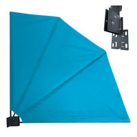 SICHTSCHUTZFÄCHER 140x140cm Horizon Blue mit Easy Mount Wandplatte - Türkis, Metall (2/140cm) - QUICK STAR