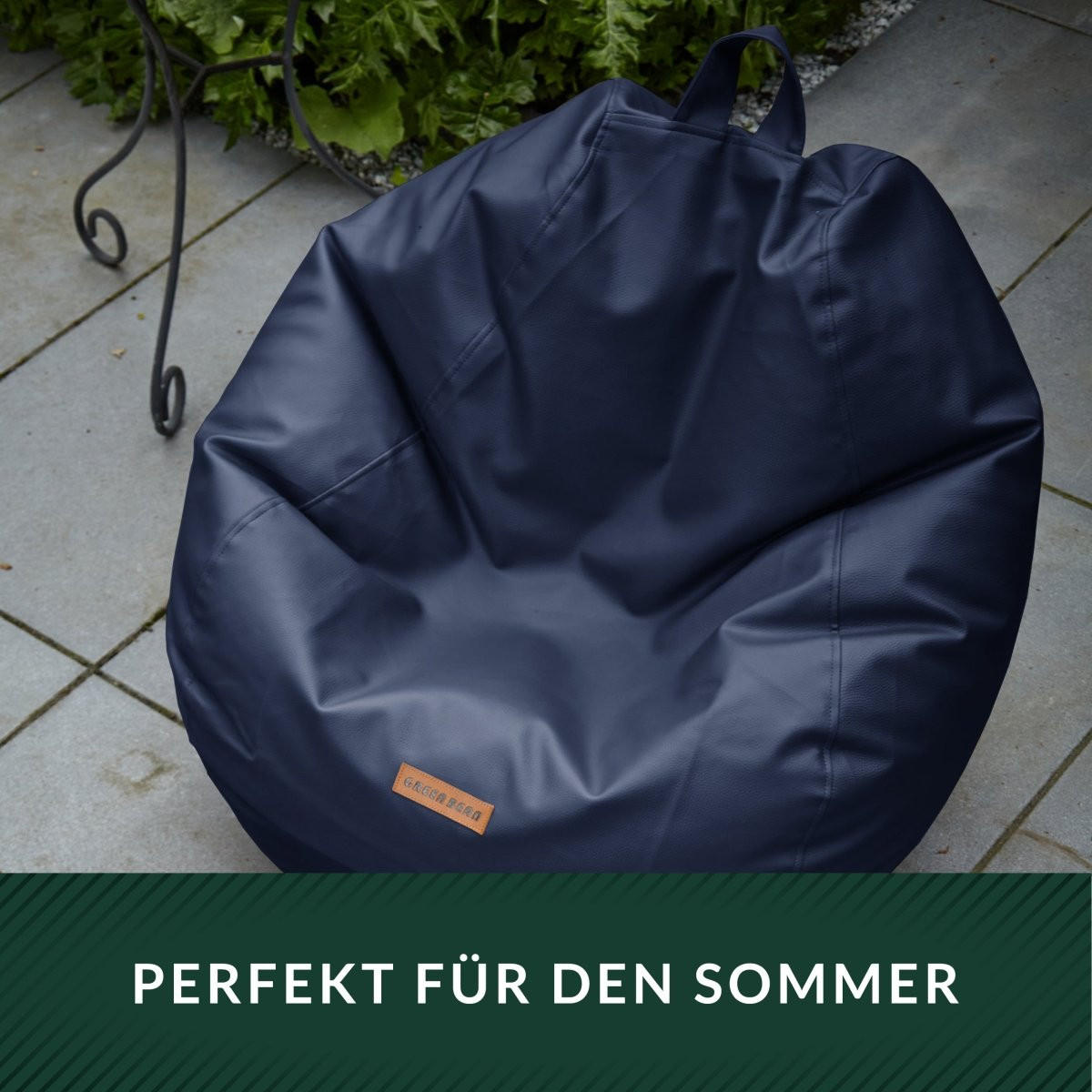 INDOOR SITZSACK Scoop Kunstleder - Dunkelblau, Textil (90/70/70cm) - Green Bean