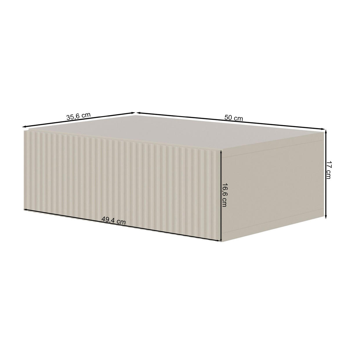 NACHTSCHRANK Veldio Schwarz 50 cm - Schwarz, Holzwerkstoff (50/17/35.6cm) - Selsey