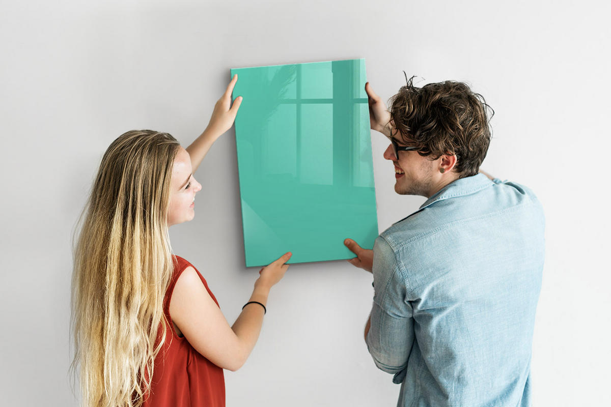 MAGNETTAFEL 40x60 Türkis schwarzer Marker - Türkis, Glas (40/0.4/60cm) - TULUP