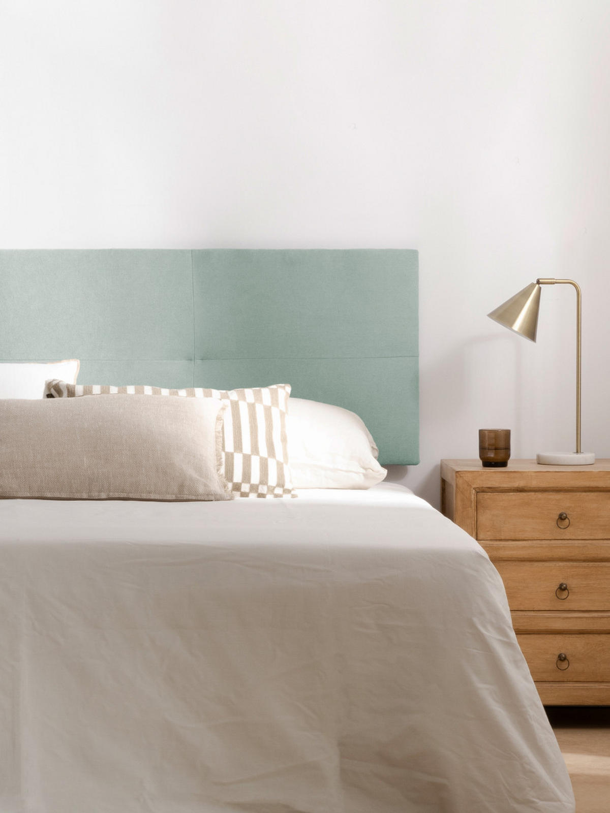 KOPFTEIL Ilan Minze 165 cm x 52 cm - Mintgrün, Textil (165/52/3cm) - Kenay Home