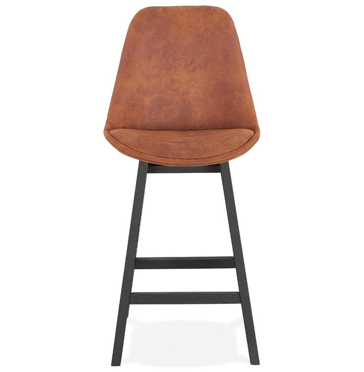 BARHOCKER Mikrofaser Massivholzbeine Sitzhöhe 66cm Skandi-Stil NIXARA MINI, Braun-Schwarz 48x56x103 cm - Schwarz/Braun, Eichenholz/Textil (48/103/56cm) - KADIMA DESIGN