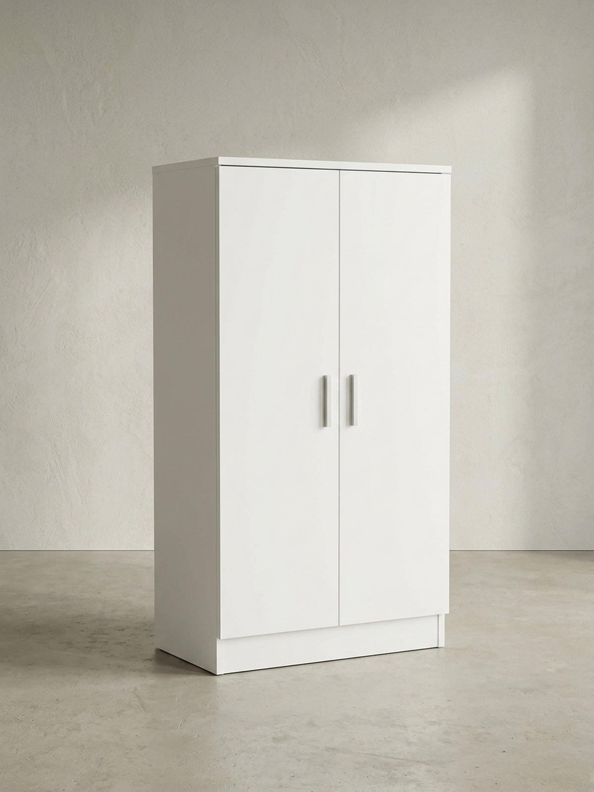 SCHUHSCHRANK – Weiß, für ca. 14 Paar Schuhe, 2 Türen, 2 Schubladen - Weiß, Holz (55/108/35cm) - KADIMA DESIGN