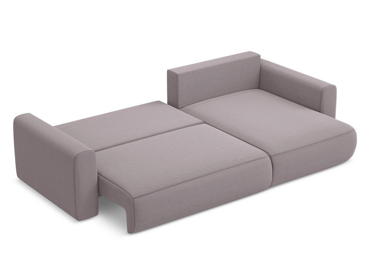ECKSOFA mit Schlaffunktion Samt Stoff Violett - Lila/Flieder, Kunststoff/Textil (278/149cm) - Makamii