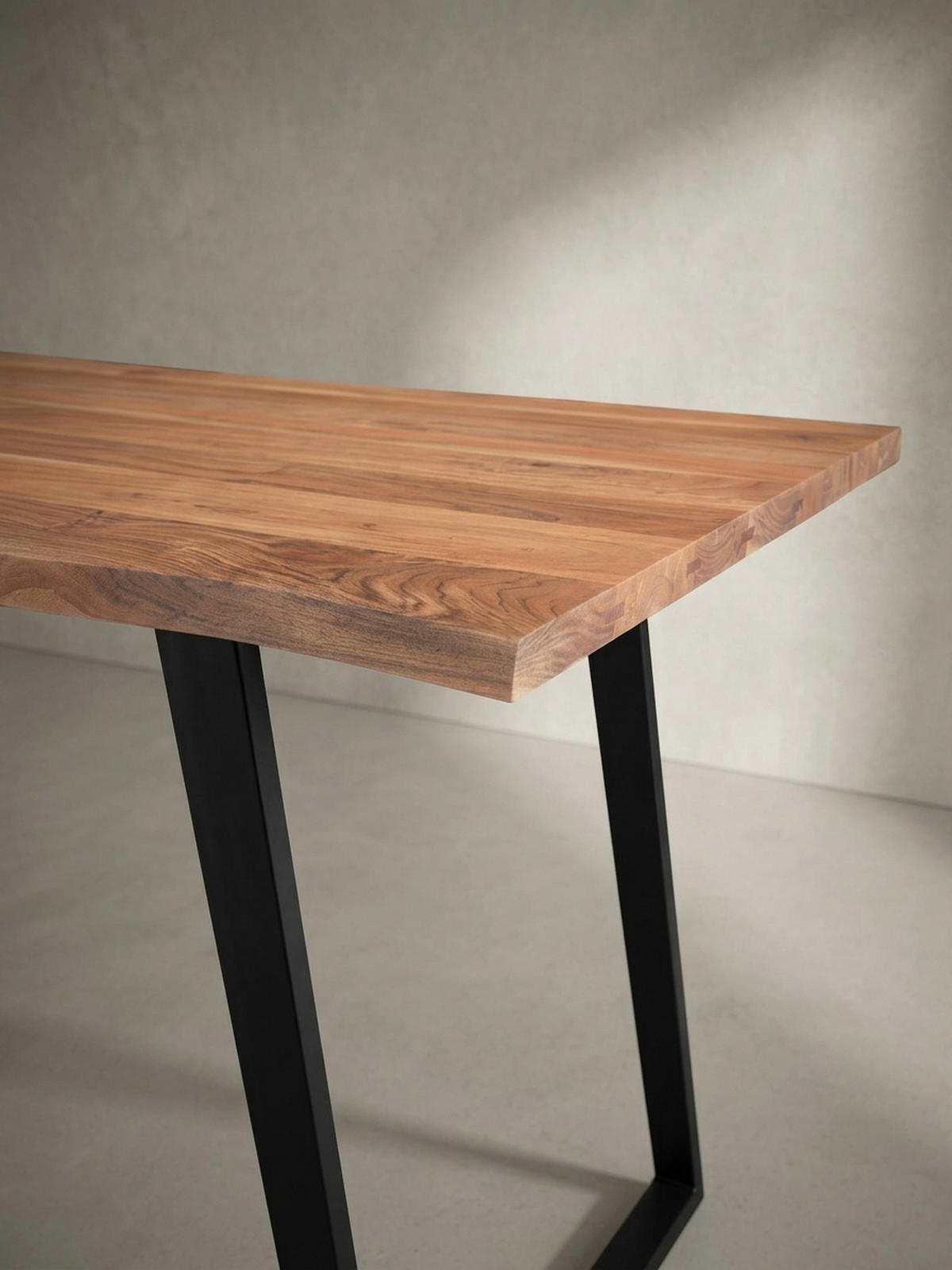 SCHREIBTISCH Massivholz Baumkante U-Gestell Handarbeit ATOLL, Goldbraun-Schwarz 160x80x76 cm - Schwarz/Braun, Holz/Metall (80/160/76cm) - KADIMA DESIGN