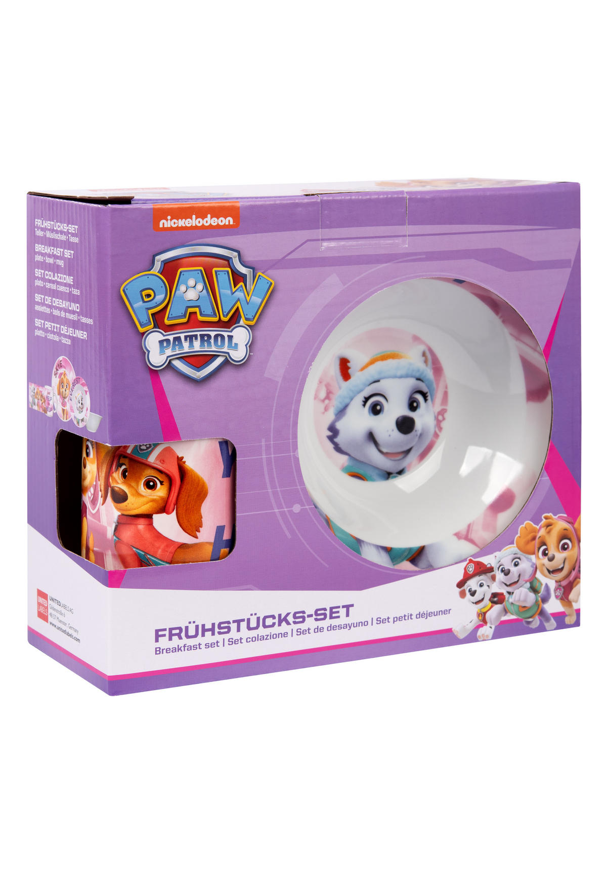 FRÜHSTÜCKSSET Paw Patrol Rosa 3-teilig - Rosa, Keramik (23.8/11.2/23.3cm) - Paw Patrol