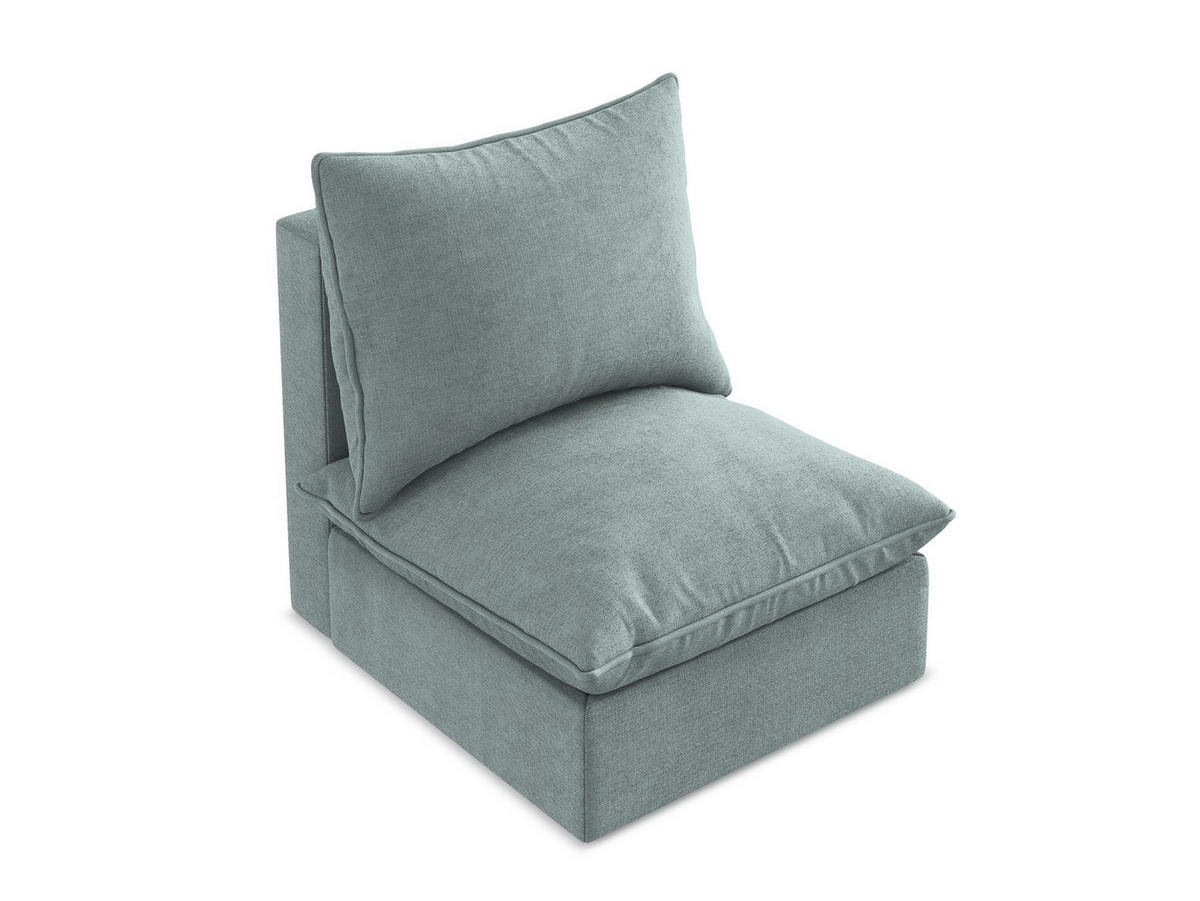 SOFAELEMENT Strukturstoff Blau - Pastellblau/Schwarz, Holzwerkstoff/Kunststoff (75/77/90cm) - Makamii