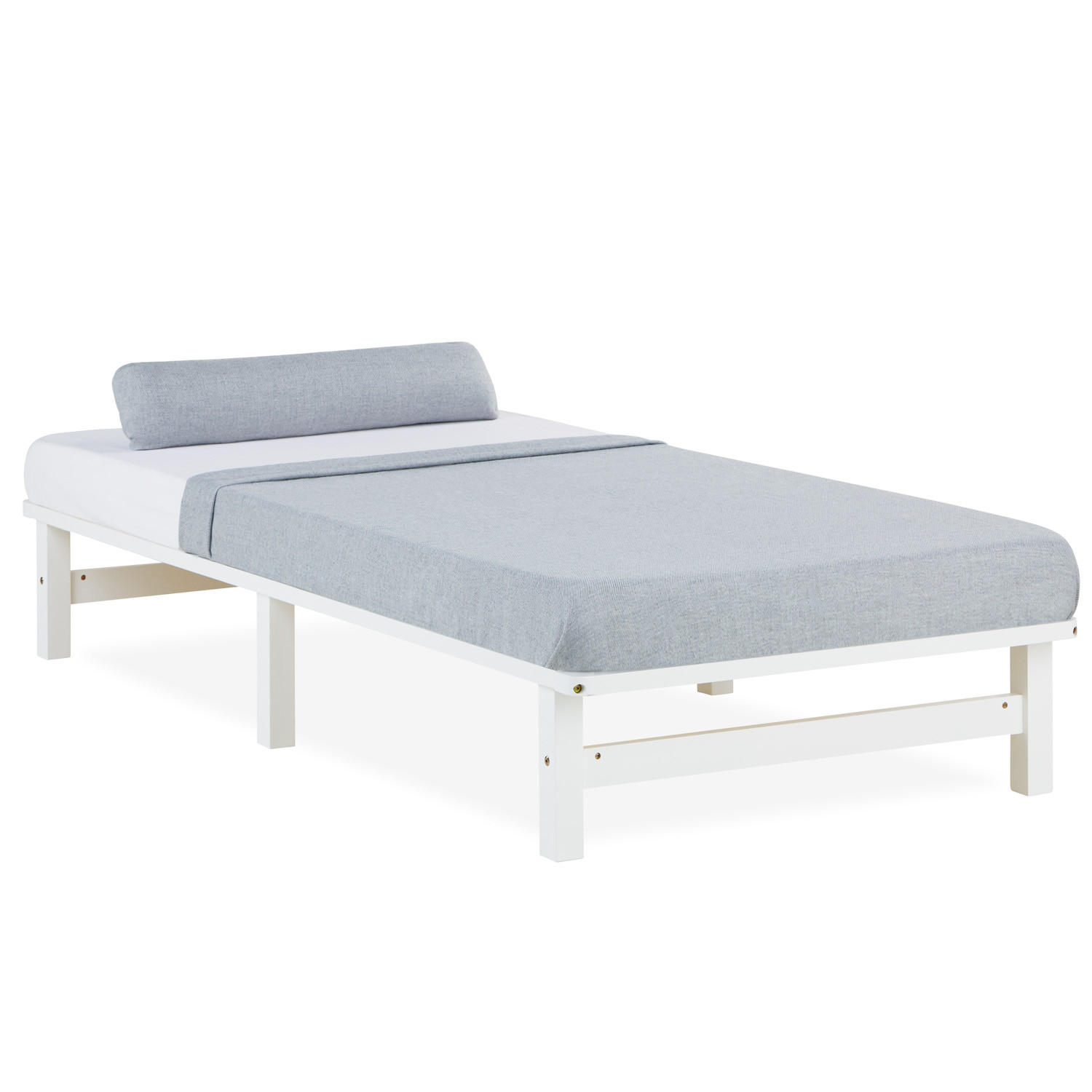 HOLZBETT Palettenbett 90/200 cm weiß - Weiß, Holz (90/200cm) - Homestyle4u