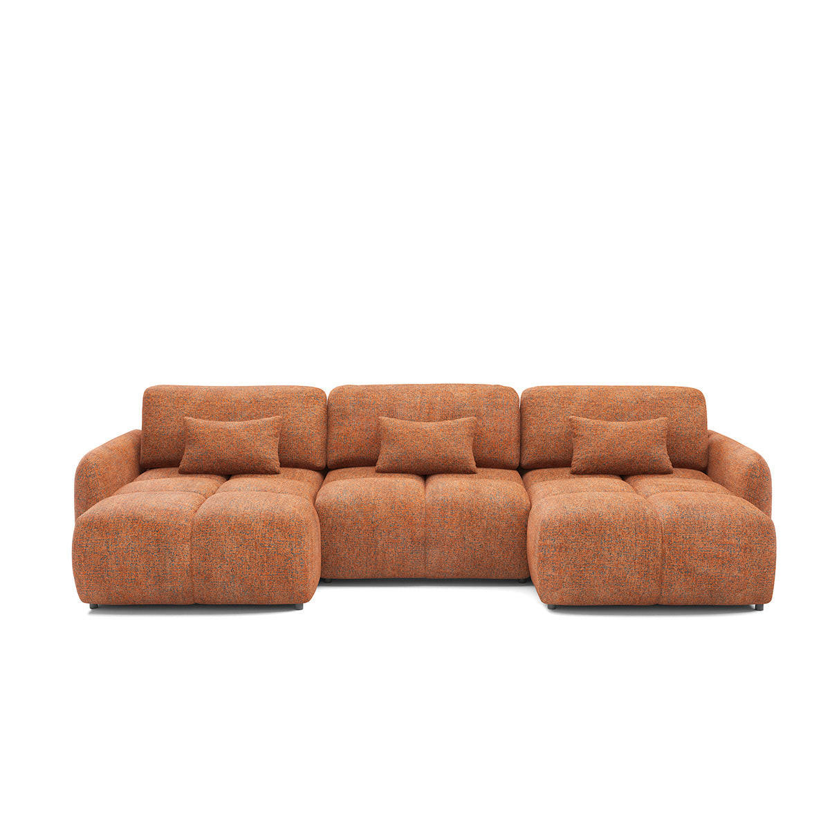 PANORAMASOFA 5 Sitzplätze Orange - Orange, Holz (240/95/165cm) - Petits-meubles