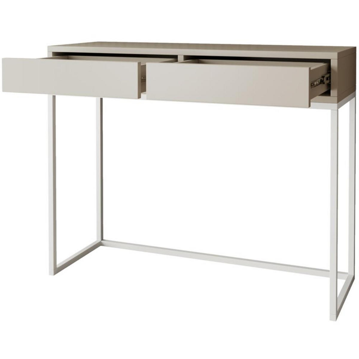 KONSOLENTISCH Lango 100/85/35 kaschmir mit weißen Matellbeinen - Kaschmir/Weiß, Holzwerkstoff/Metall (35/100/85cm) - Beautysofa