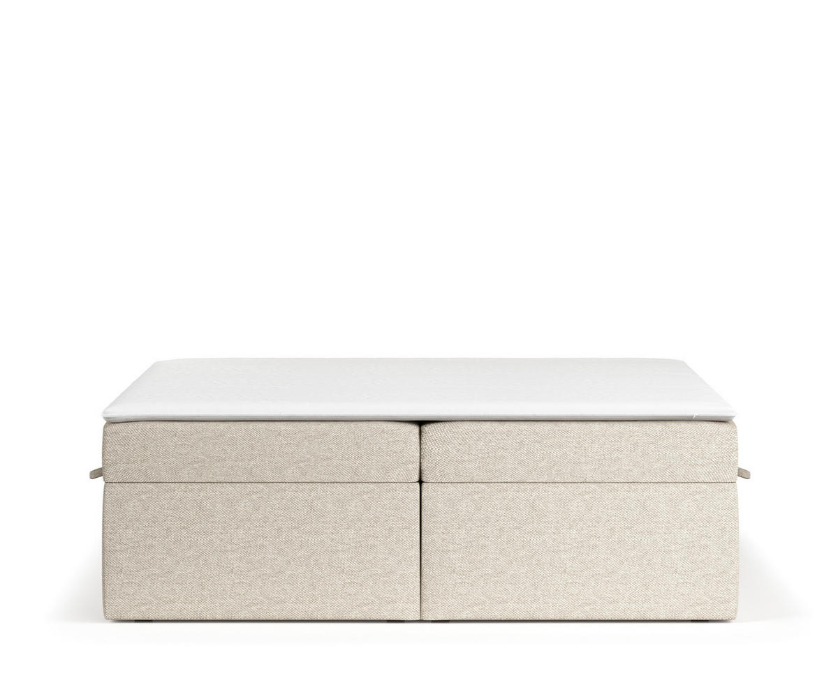 BOXBETT Lennon Beige 140/200 cm im Webstoff - Beige/Schwarz, Holz/Holzwerkstoff (140/200cm) - Maison de Reve