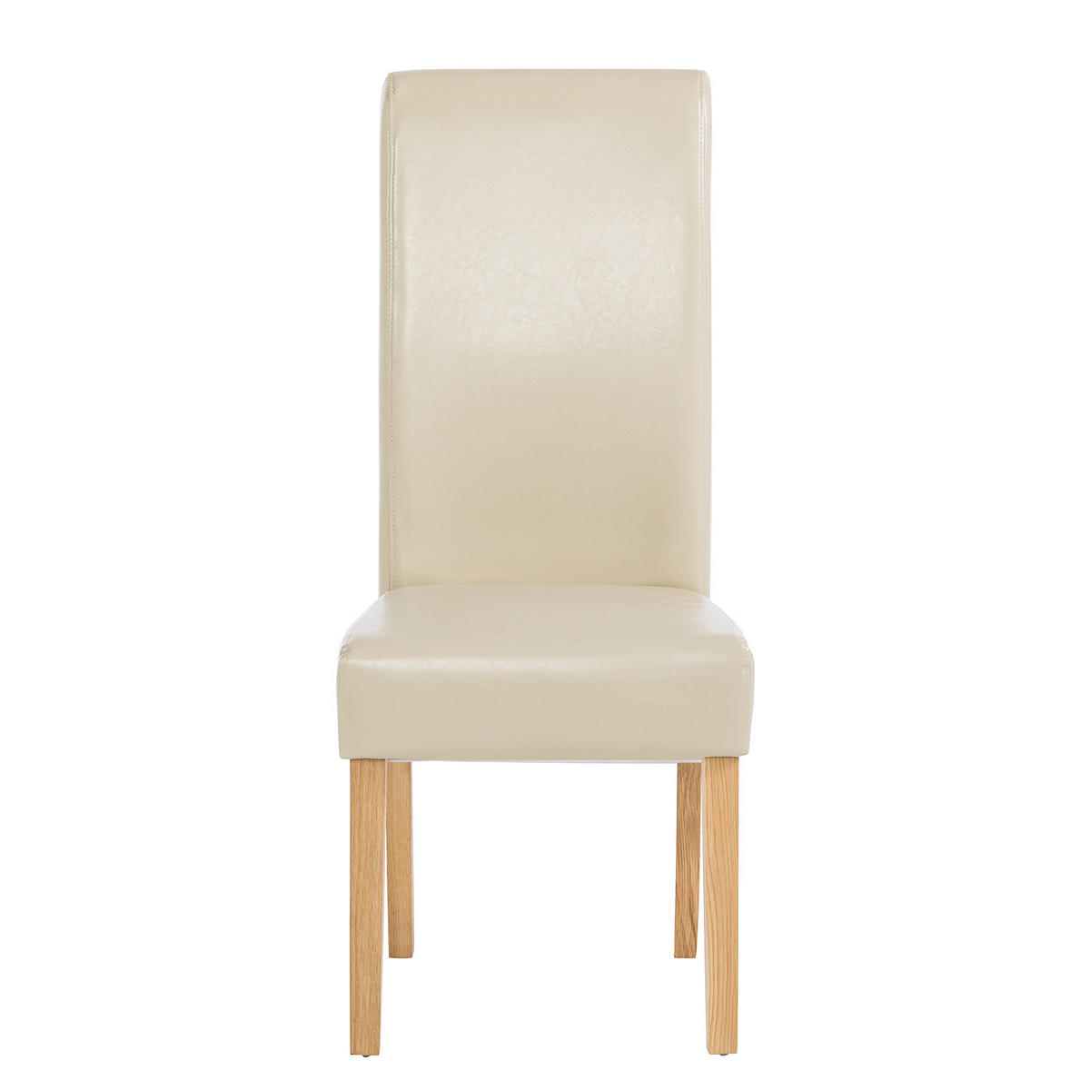 POLSTERSTUHL - Creme, Leder/Holz (47/108/64cm) - home24