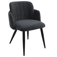 ARMLEHNENSTUHL Velto im Bouclestoff mit Metallbeinen, Anthrazit - Anthrazit/Schwarz, Metall (55/77/51cm) - Beautysofa