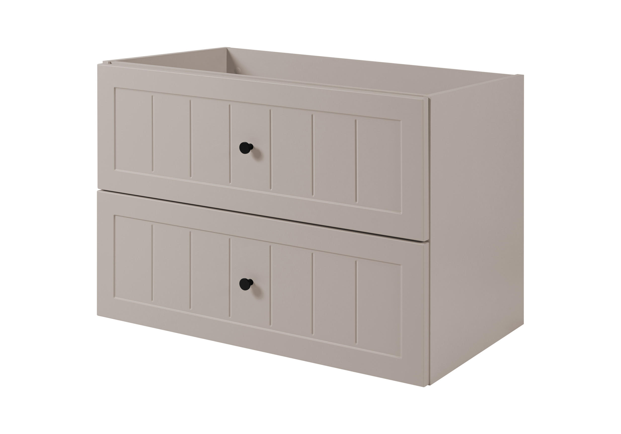 WASCHBECKENUNTERSCHRANK im klassischen Stil, Kaschmir, 80 x 57 x 46 cm - Beige/Schwarz, Holzwerkstoff (80/57/46cm) - 3XE LIVING