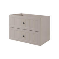 WASCHBECKENUNTERSCHRANK im klassischen Stil, Kaschmir, 80 x 57 x 46 cm - Beige/Schwarz, Holzwerkstoff (80/57/46cm) - 3XE LIVING