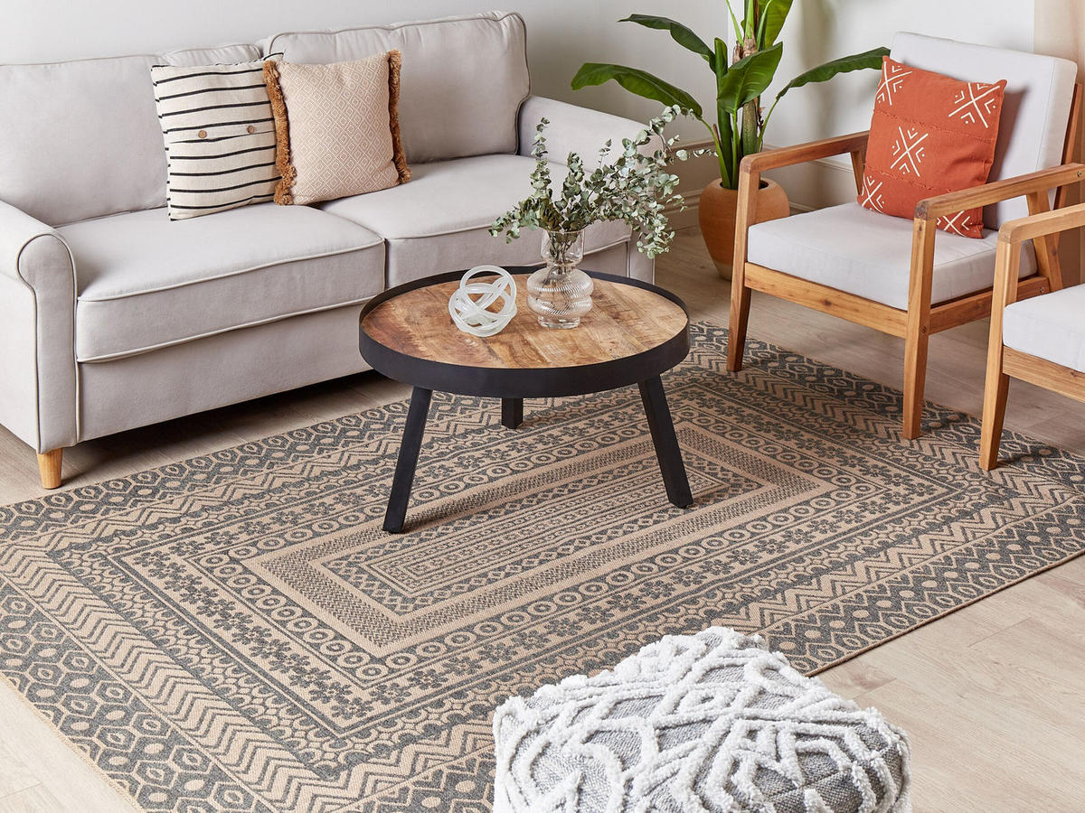 KURZFLOR-TEPPICH Baglar 230/160 cm - Beige, Naturmaterialien (160/230cm) - Beliani