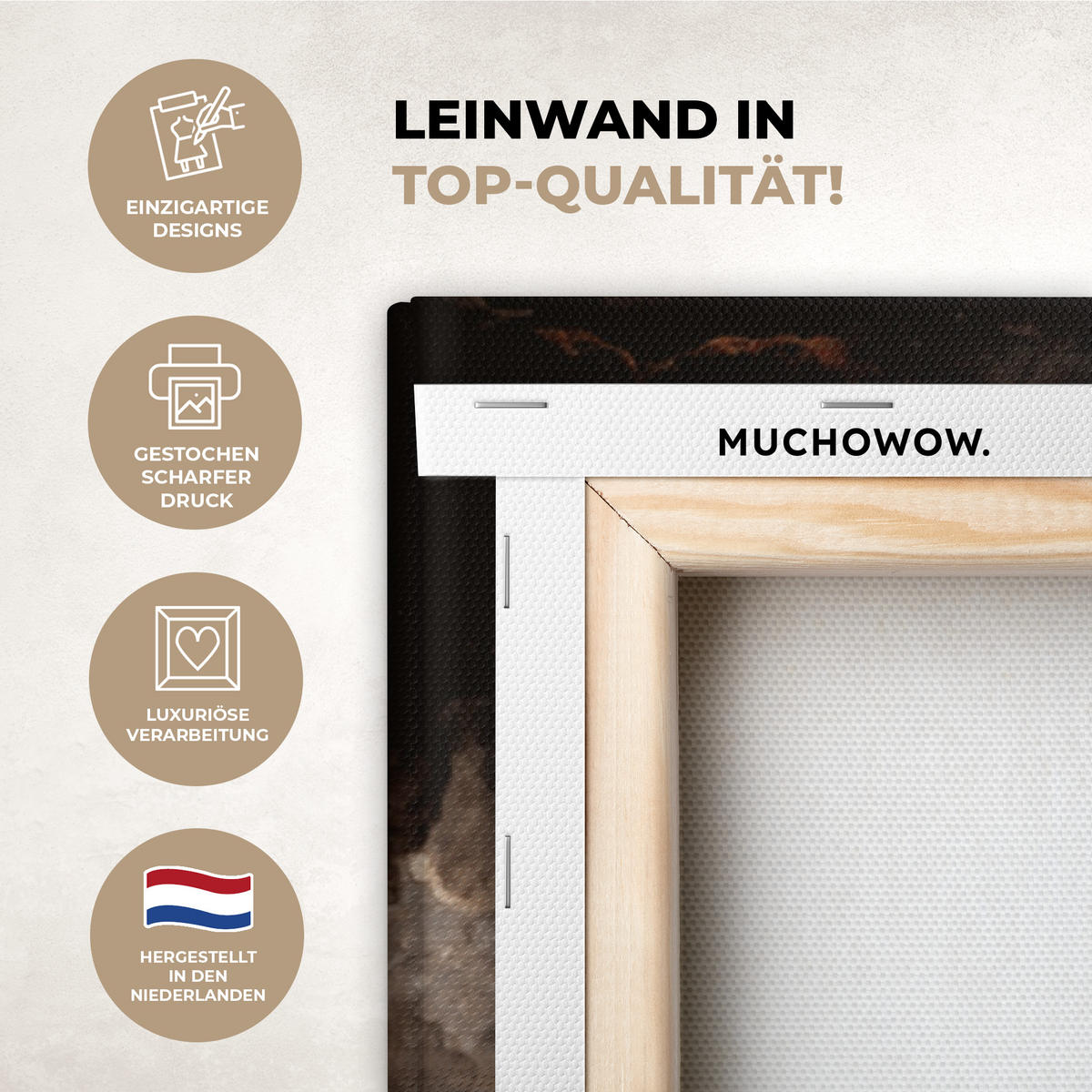 LEINWANDBILD Gold - Lippen - Kunst - Gold - Luxus - Abstrakt Deko XXL 80x120 cm - Kupferfarben, Textil (80/120cm) - MuchoWow