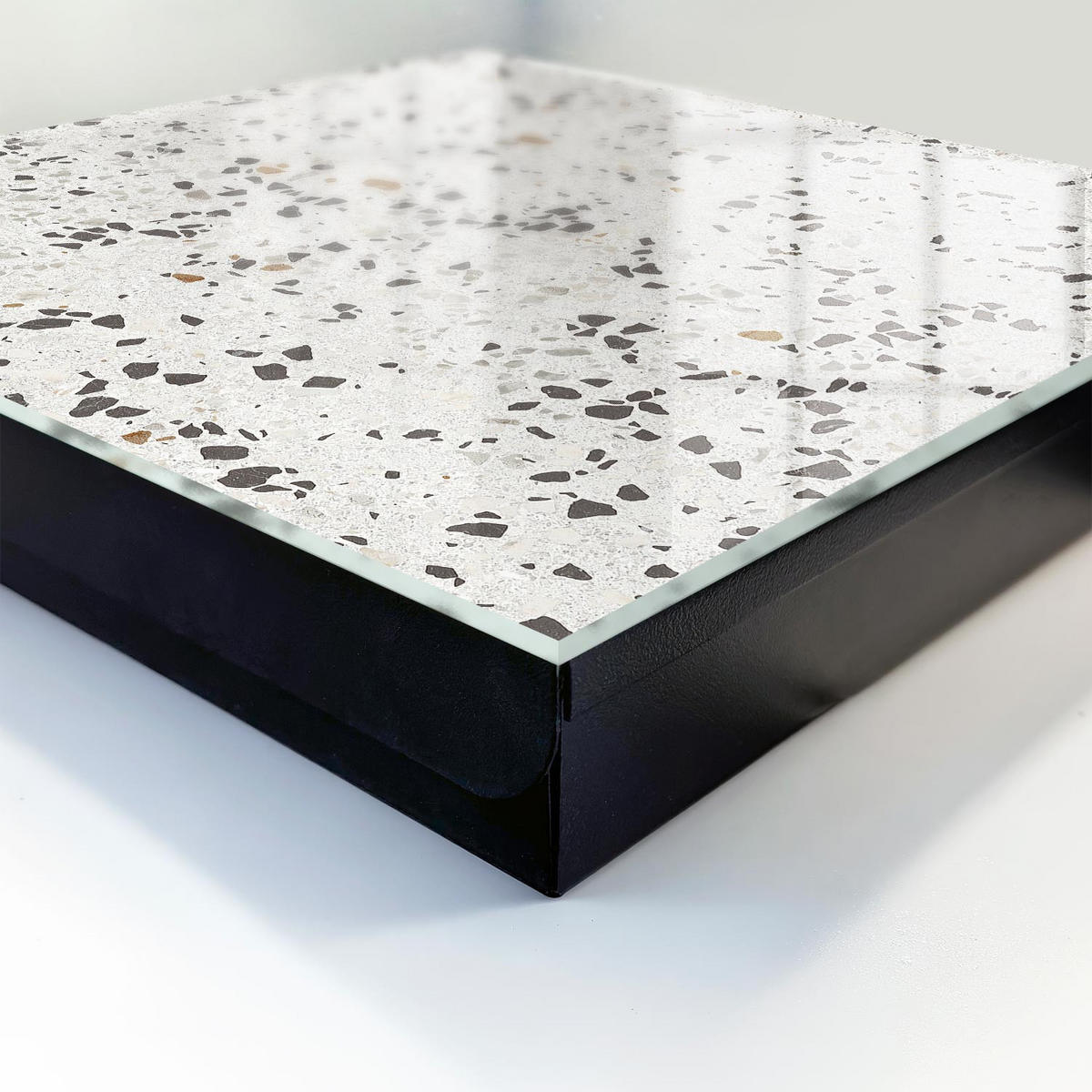 SCHLÜSSELBOX Schwarz 30x30 cm- Türöffnung nach rechts - Moderne Textur - Grau, Metall (30/30/5cm) - TULUP