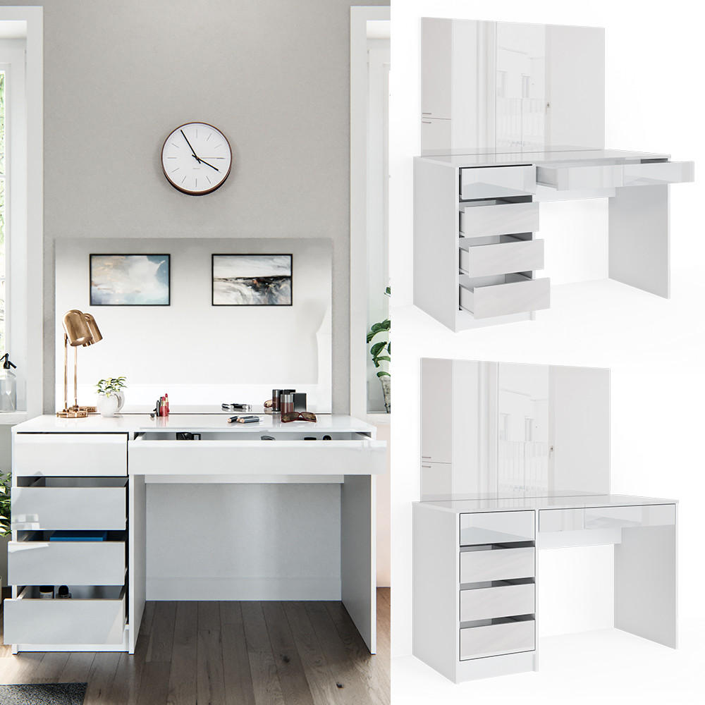 SCHMINKTISCH Sherry Weiß 120 cm - Weiß, Holzwerkstoff (120/75/55cm) - Vicco