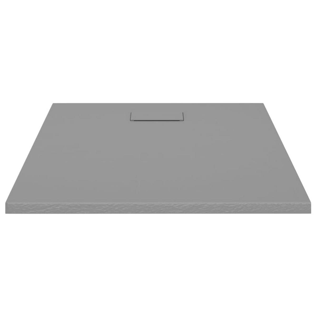 DUSCHWANNE Grau 100/80 Cm - Grau, Kunststoff (80/2.6/100cm) - vidaXL