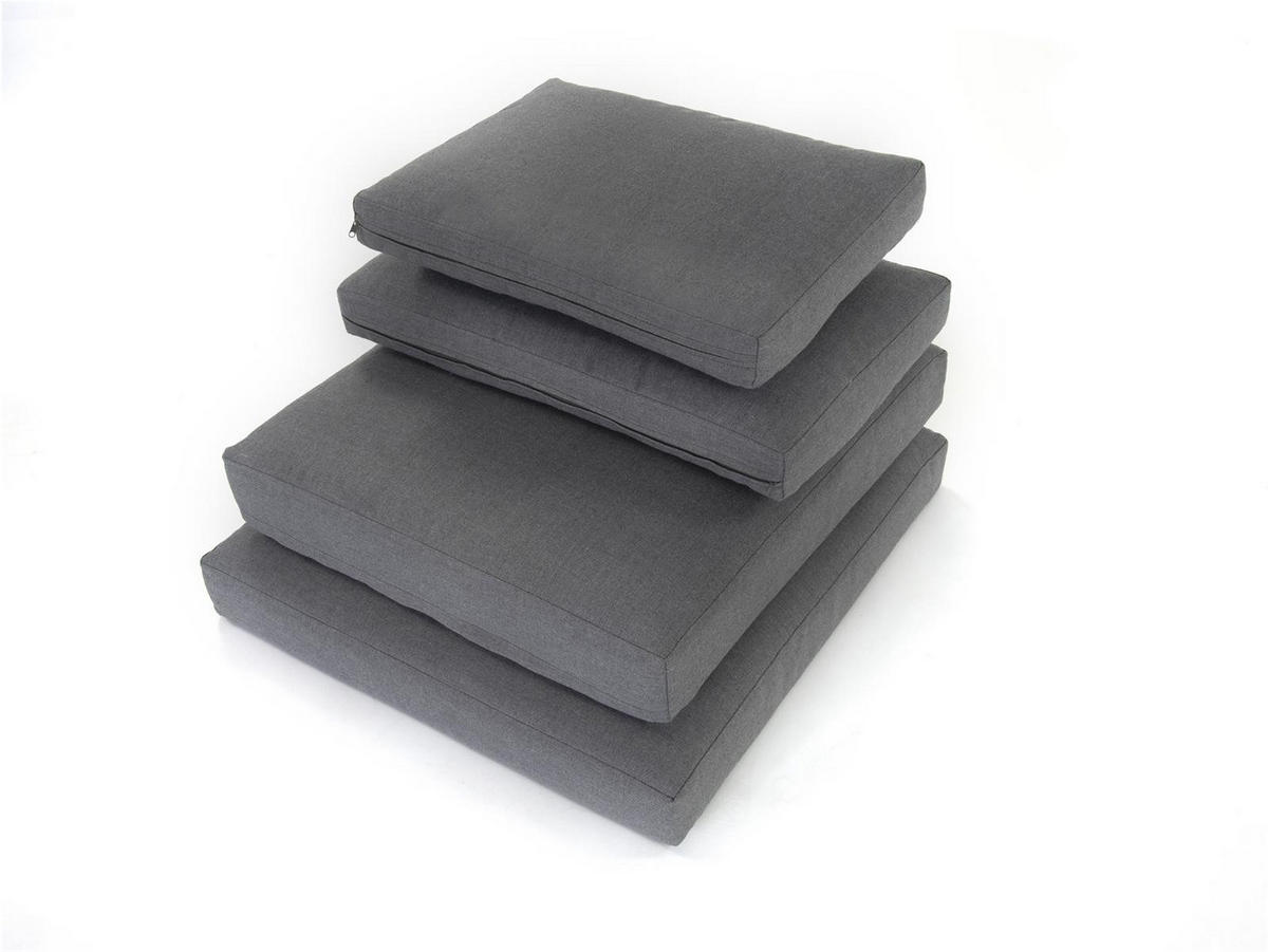 LOUNGE-SET Braga Grau 5-Sitzer mit höhenverstellbarem Tisch - Grau, Kunststoff - bellavista - Home & Garden