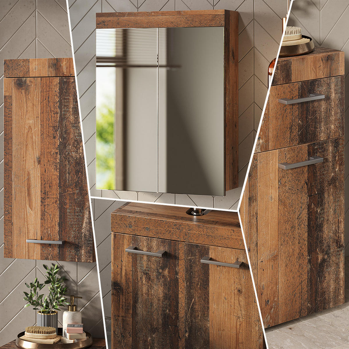 KOUPELNOVÝ NÁBYTEK Luna Oldstyle - hnědá, kompozitní dřevo (60/56/34cm) - Vicco