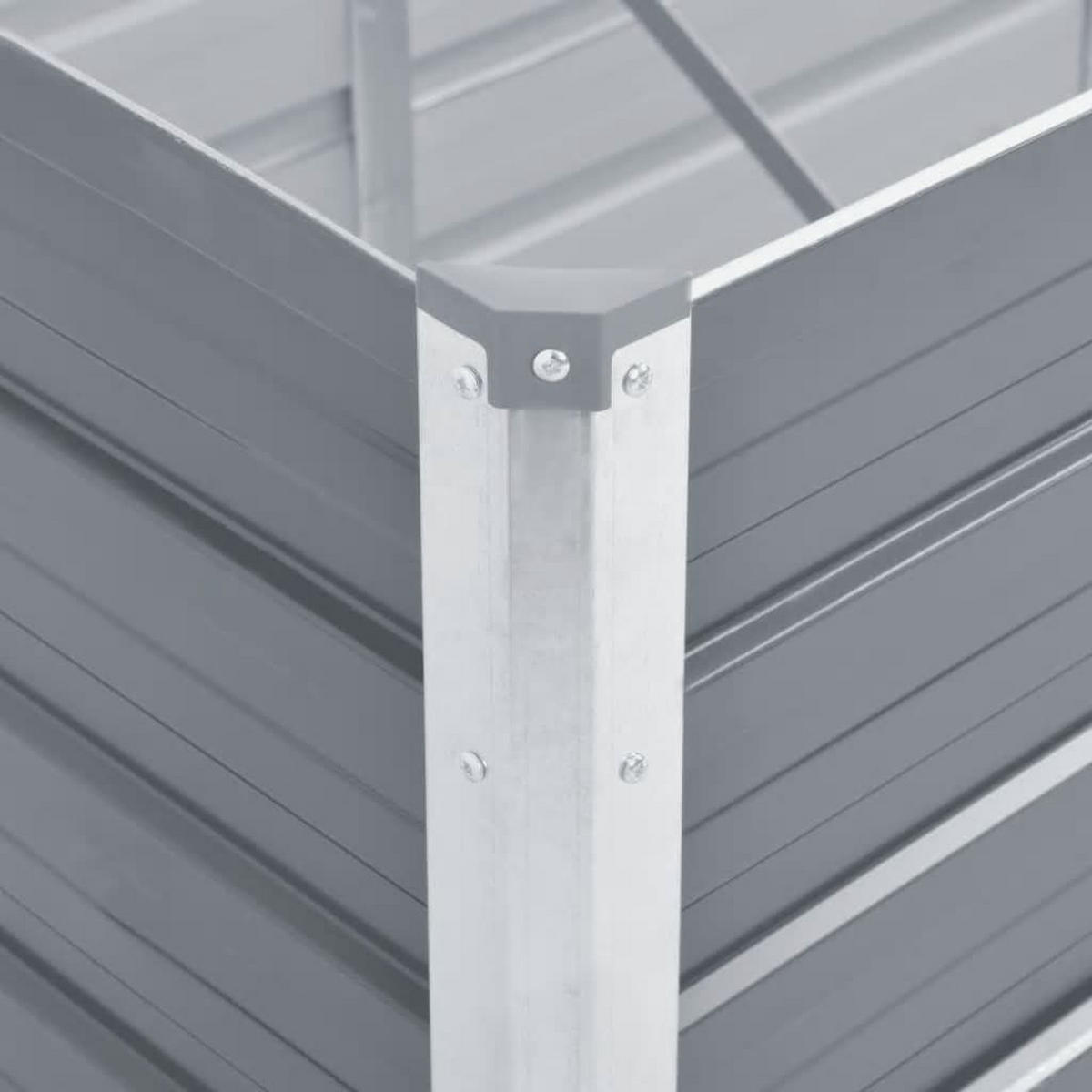 HOCHBEET 320/80/77 cm, aus Verzinkter Stahl, Grau - Grau, Metall (80/77/320cm) - vidaXL
