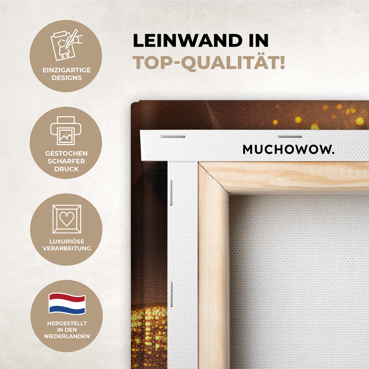 LEINWANDBILD Frau - Gold - Luxus - Porträt 40x60 cm - Goldfarben, Textil (40/60cm) - MuchoWow