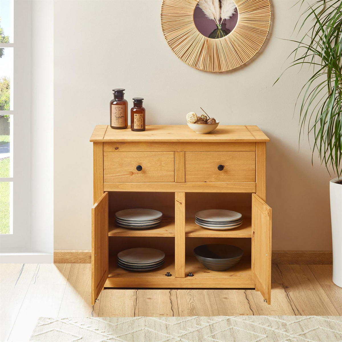 KOMMODE CANCUN - Kieferfarben, Holz (93/80/40cm) - CARO-Möbel