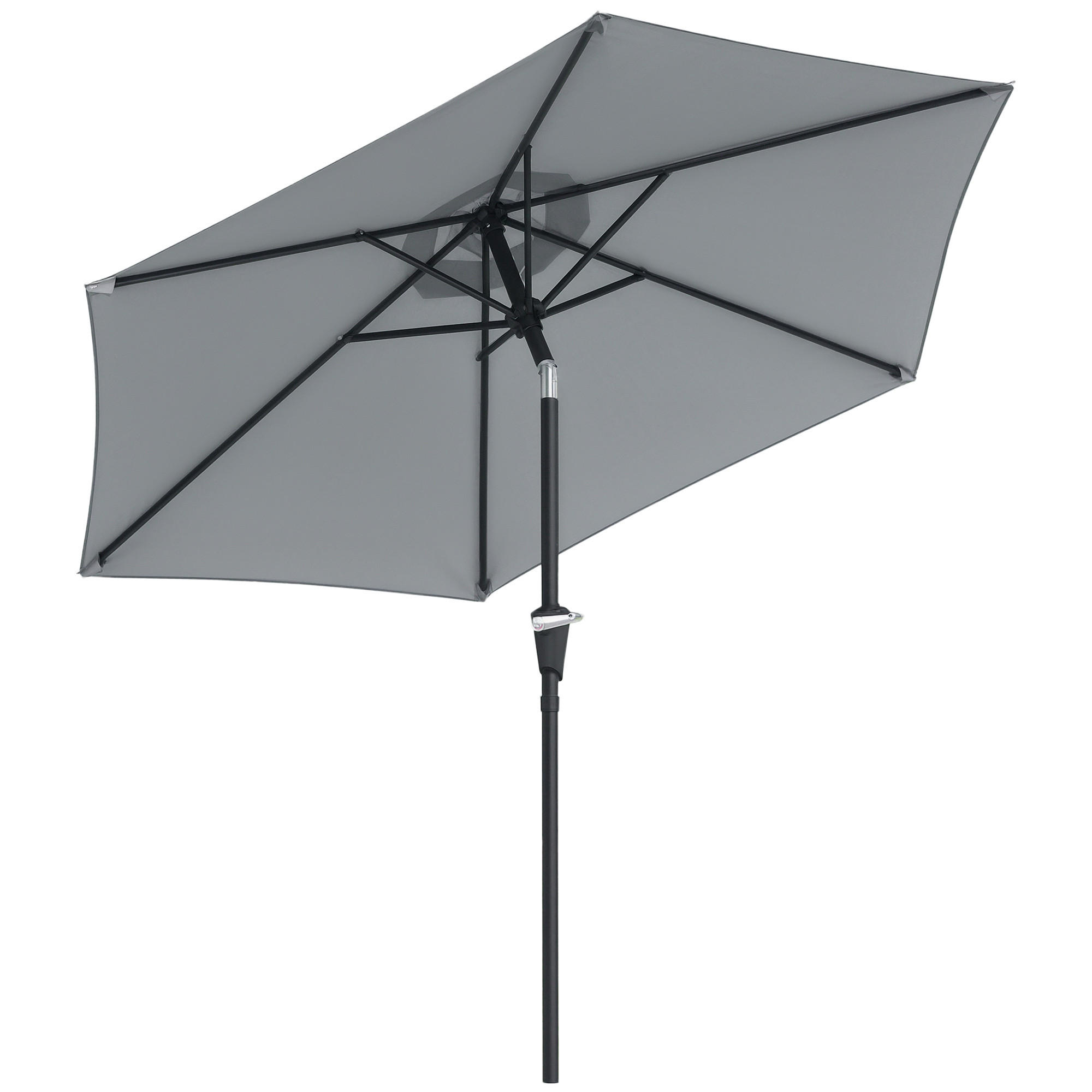 SONNENSCHIRM DE-11369 neigbar, hexagonal, mit Kurbel Grau - Grau, Metall (230/230cm) - ComfortXL