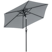 SONNENSCHIRM DE-11369 neigbar, hexagonal, mit Kurbel Grau - Grau, Metall (230/230cm) - ComfortXL
