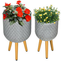 BLUMENTÖPFE, für Innen- und Außenbereich, MgO, Grau - Grau, Kunststoff (52cm) - Outsunny