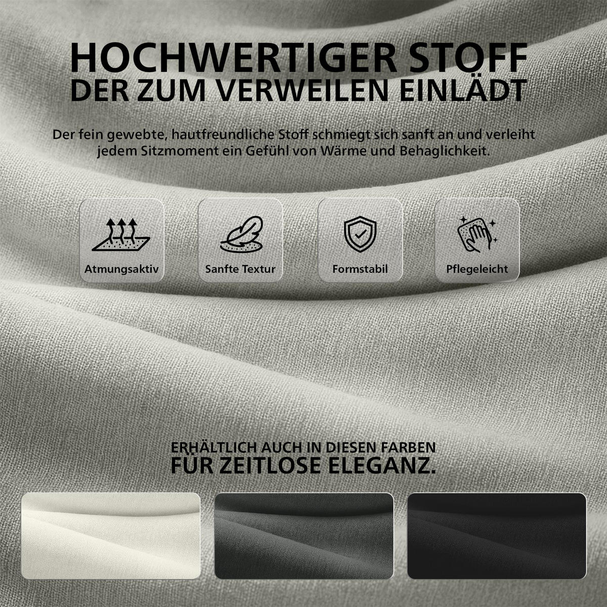 ARMLEHNENSTUHL Stoff Dunkelgrau - Dunkelgrau/Schwarz, Textil/Metall (52/82/63cm) - CLP
